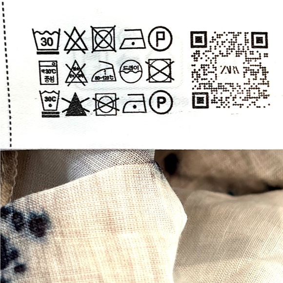 NWT Zara VOLUMINOUS PRINTED TOP ZW COLLECTION Black/Ecru Size Small - Picture 9 of 9